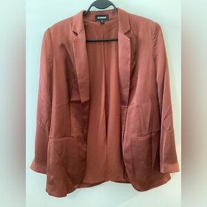Express Women's Rust Color Satin Boyfriend Blazer